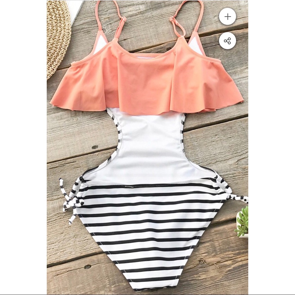 NWT Striped Black and White bathing suit